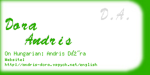dora andris business card